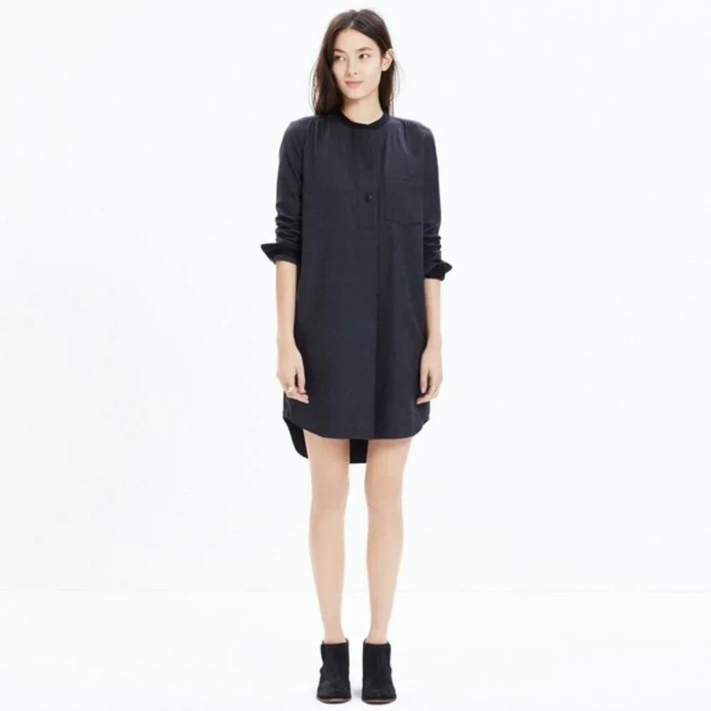 Madewell Latitude Shirtdress in Charcoal Gray Size M EUC - Picture 2 of 14